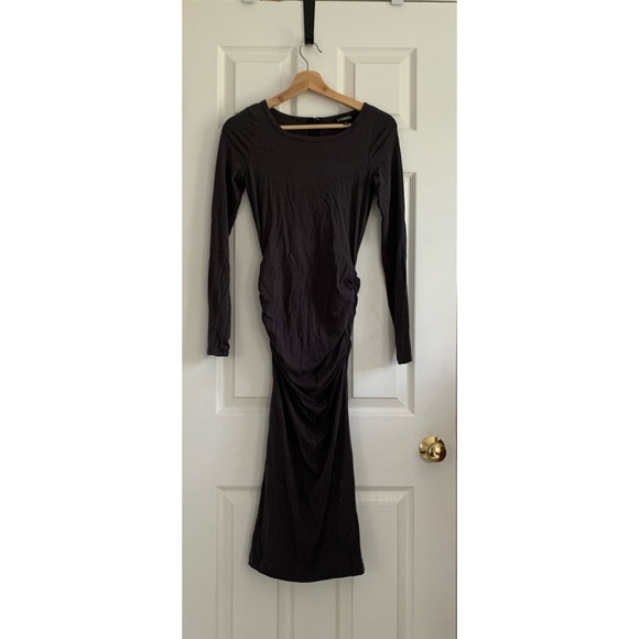 Express Body Con Gray Midi Length Dress - Picture 3 of 7